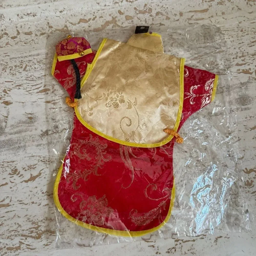 Wine bottle covers Chinese dress style set of 2